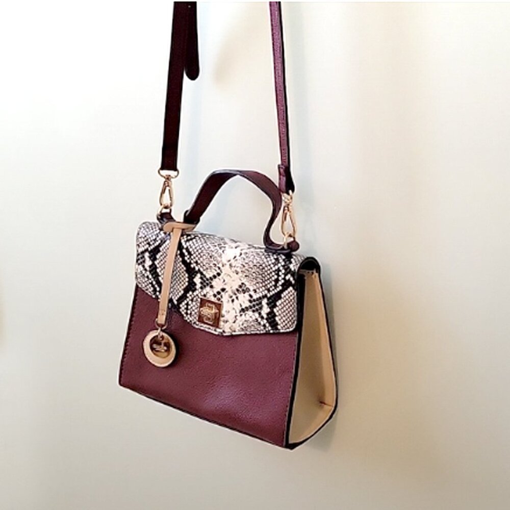 DUNE LONDON Burgundy BAG Mini SATCHEL Mini HANDBAG Women's CROSSBODY